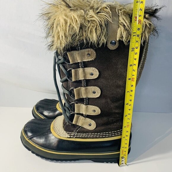 Sorel Boots Joan of Arctic Suede Faux Fur Snow Winter Women 7 Brown Mid Calf - Picture 14 of 16